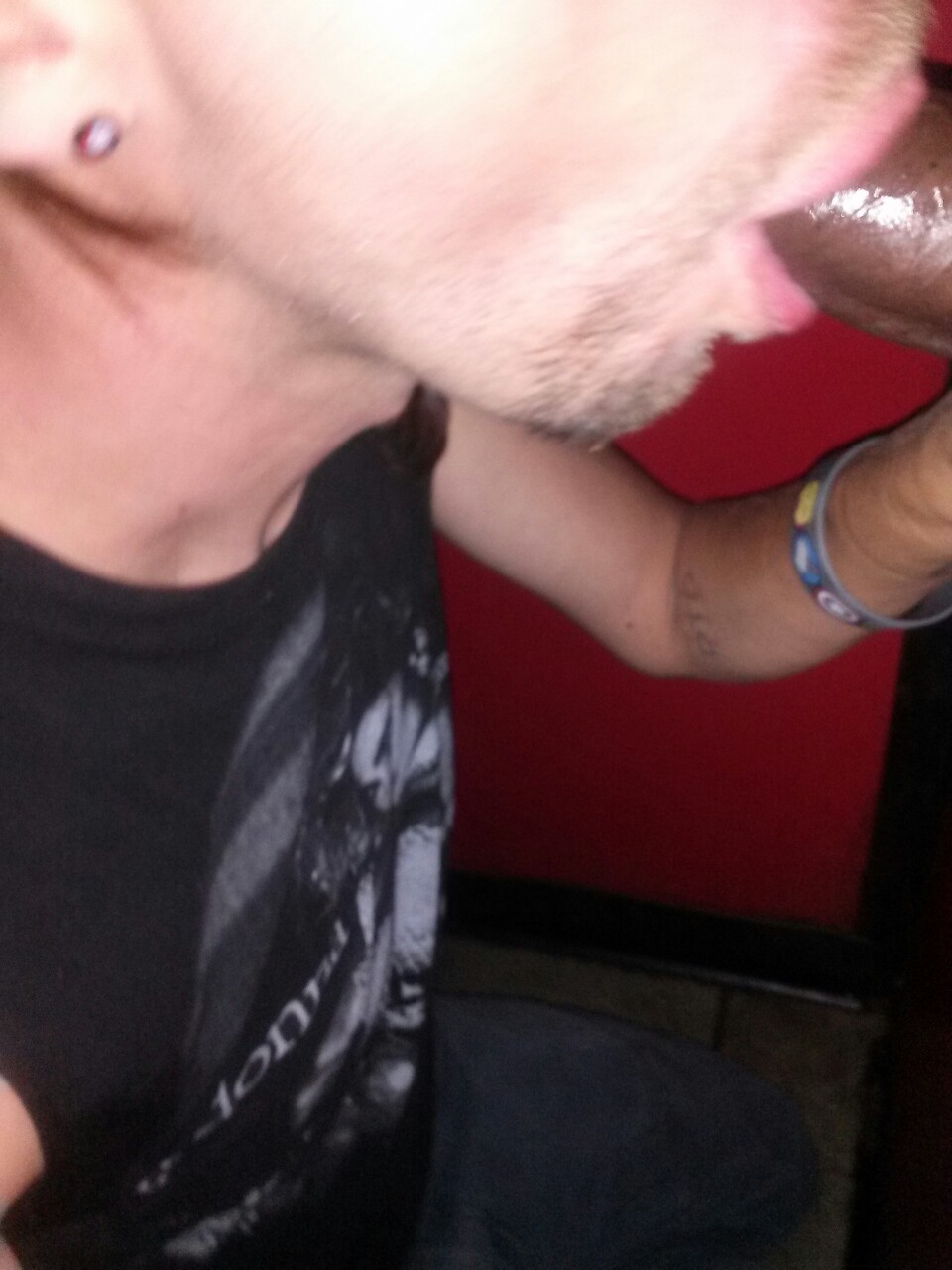 tattootodd80:  Thos tall skinny black guy fed me his dick through the gloryhole today.