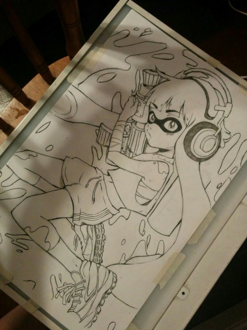 oceantann:  Splatoon wip! Using a lightbox is fun - //v// -