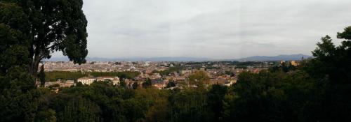 It was a good walk up the hill from our apartment in Trastevere to Gianicolo Hill but the view over 