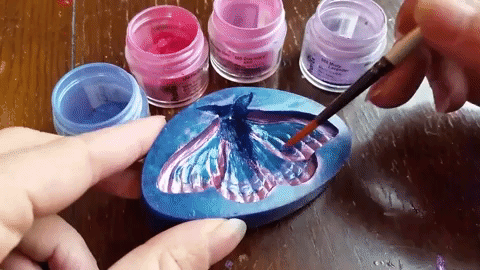 cotino: Casting a purple resin moth (x)