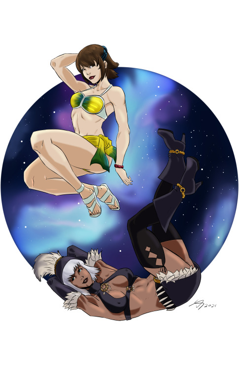 A commission of Kisala and Lilika from Rogue Galaxy. 2 character pin-up with simple colors.Intereste