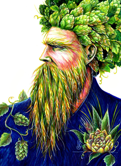 The Hopster: Latest in my series of plant-based portraits!Prints available!