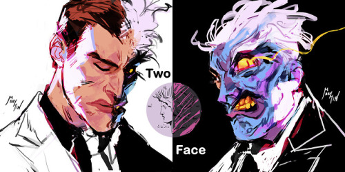 This is a fanart &lt;3Bruce Timm’s Two Face, Harvey is my favourite Batman villainI think I’m in lov