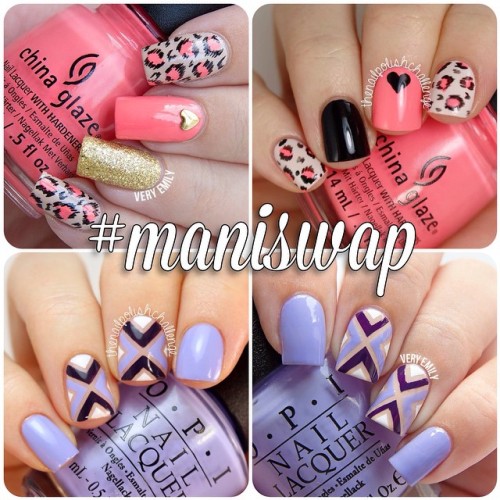 The super talented Kelli @thenailpolishchallenge and I have done a #maniswap! You can see our origin