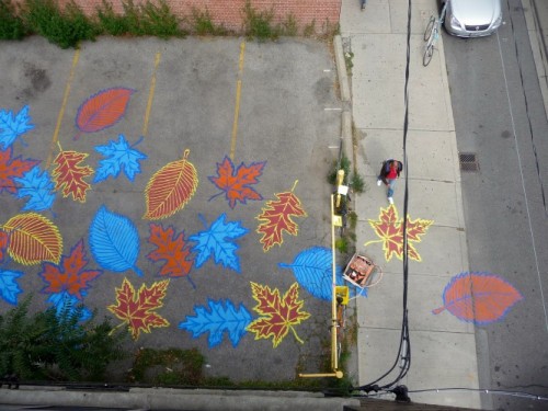 shwetanarayan:awkwardsituationist:montreal street artist roadsworth tries not only to beautify the u