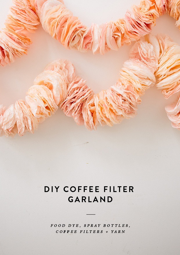 Coffee Filter Garland | 31 Bits
I super love this garland! It’s soft, sweet and so easy to make. But it’s going to take a while to create something similar to the one pictured - 1000 filters! Wow. This would be gorgeous as a backdrop for a wedding,...