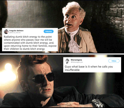 livebloggingmydescentintomadness:tweet meme: good omens edition