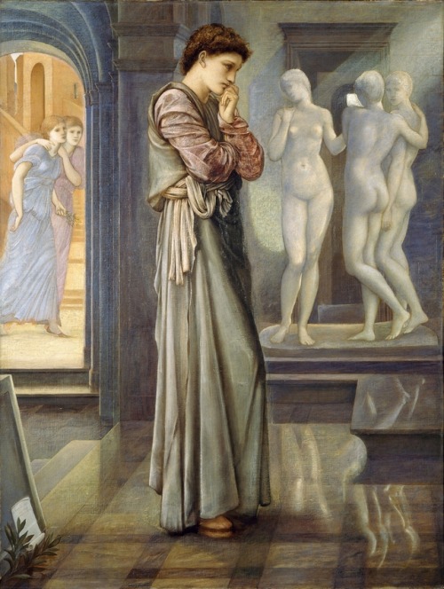 pre-raphaelisme:Pygmalion and the Image: I - The Heart Desires by Edward Burne-Jones, 1878