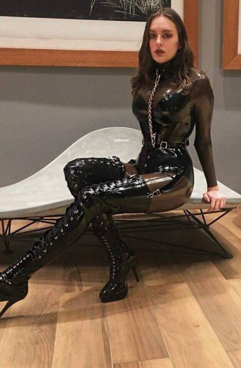 leatherlatexmstress:get worshiping My boots… porn pictures