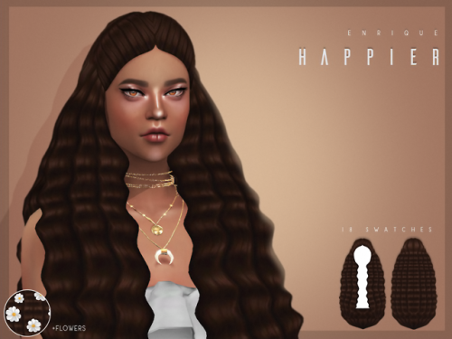 [EnriqueS4] Happier HairstyleNew Mesh Maxis MatchAll LodsBase Game CompatibleWork with hatsInclude F