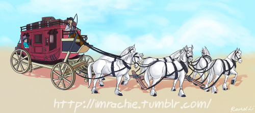 Some layout stuff: my cleaned up stagecoach, quick doodle testing out a new style, and a multi-plane