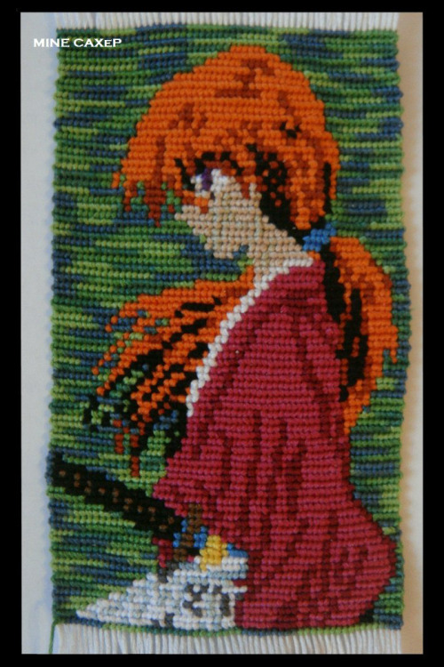 Rurouni Kenshin 16 colors green pixels on pattern - background