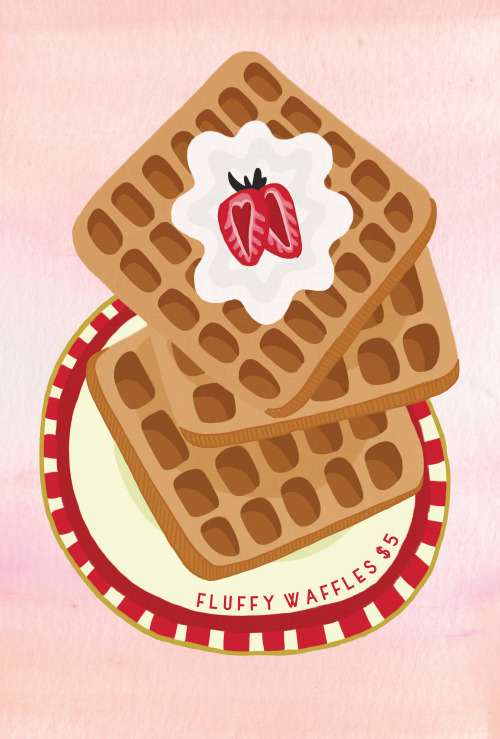Fluffy waffles! Drawn in Photoshop. Available on RedBubble and Society6.