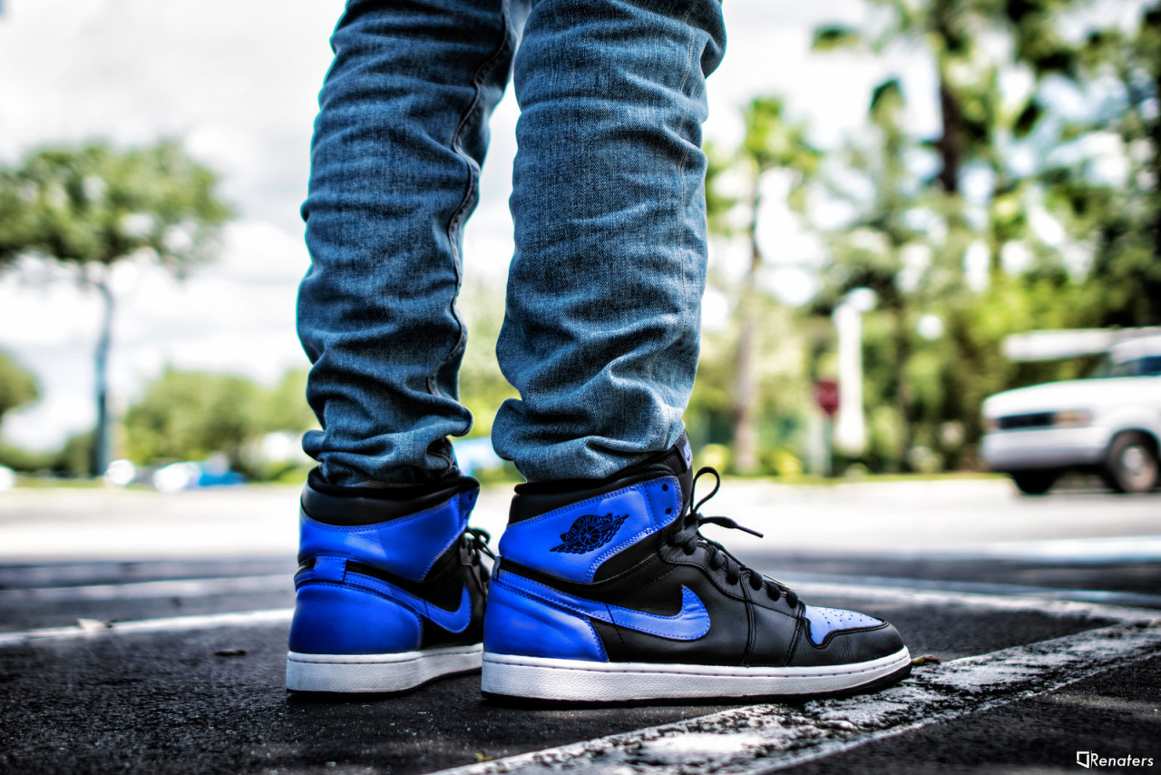 sweetsoles:  Nike Air Jordan 1 Retro High - Black/Royal Blue (by Renaters)