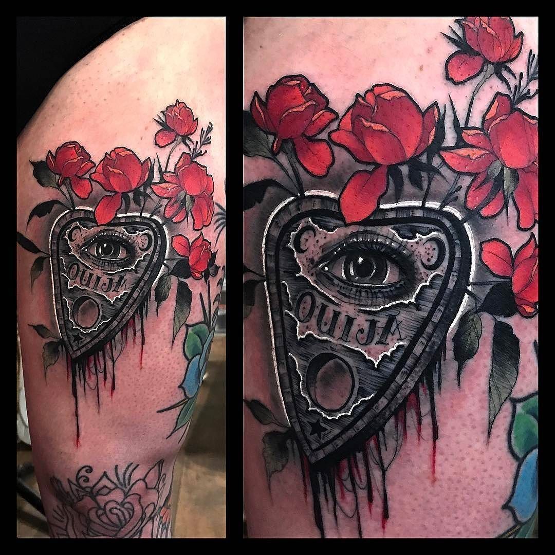 Tattoo Snob • Ouija Planchette & Rose's tattoo by...