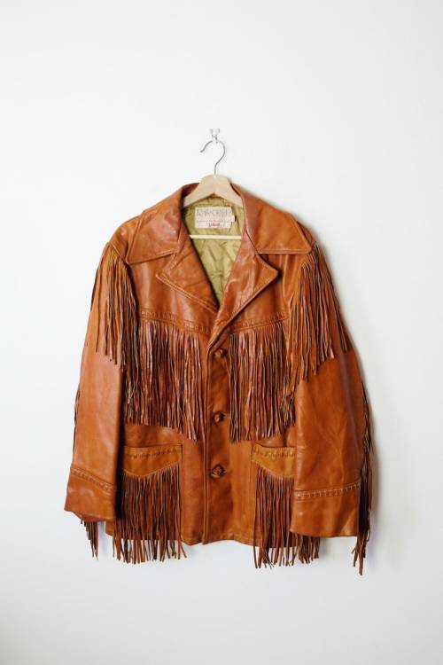  Vintage 70’s Schott Rancher Fringe Leather Jacket by polomocha 