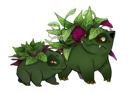 GrassIvy and GrassSaur And I know that bulbasaur is already grass and poison type but I wanted to ma