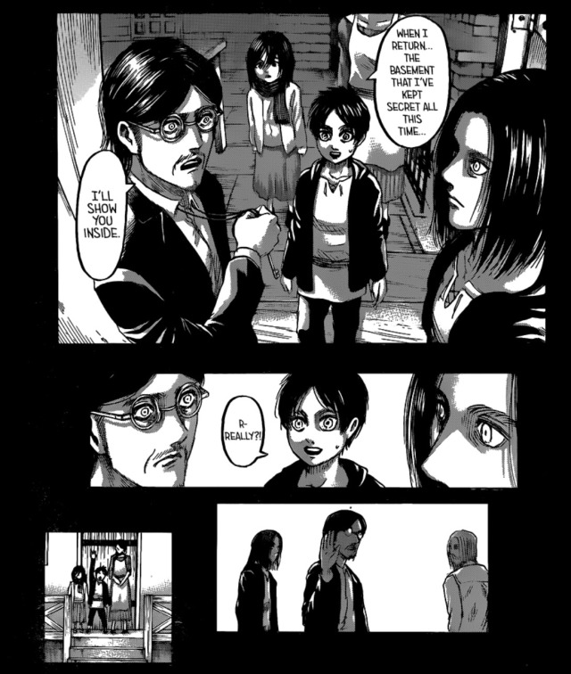 Ch. 1 - Grisha is looking at where old Eren is supposed to be standing  during the visit to Grisha's memories. : r/titanfolk