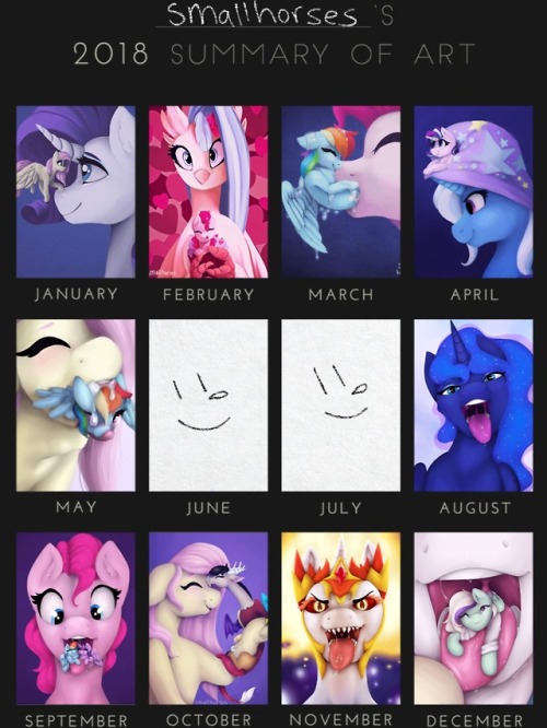 smallhorses: 2018 Art Summary! The year of switching to the computer :&gt;  Also for June a