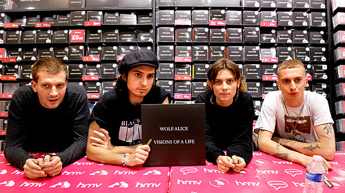 Wolf Alice copies of their new album ‘Visions of a Life’ at HMV Manchester on October 5,