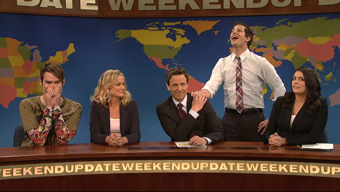 Seth Meyers gave us his last “Weekend Update” appearance on SNL. Guess we’re going to have to make do with seeing him five times a week instead of one. Watch all of the guests from SNL past who showed up to bid Seth goodbye here.