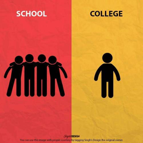 mymagicalspace:  shaheenov7:  School vs. College   :’(