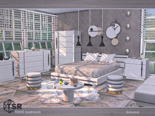 soloriya:***Tove Bedroom*** Includes 10 objects: double bed, bed pillows, three kinds of ceiling lig