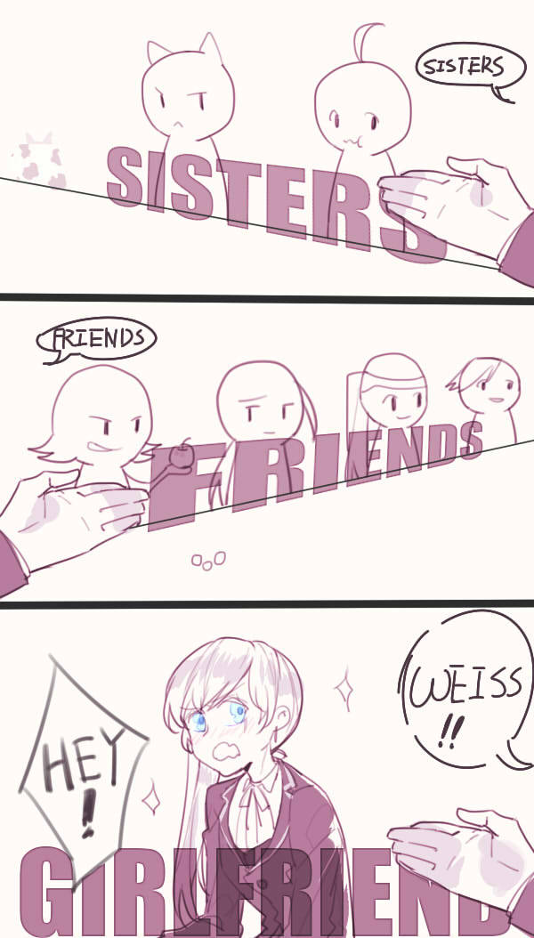xlthuathopec:  milk-puppy:  SISTERS! FRIENDS! …WEISS(GF)!  this is SO FU KCING