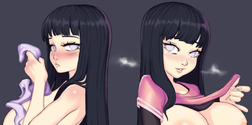   I have, like no reason for doing this but i REALLY wanted to draw Hinata (also goth Hinata)   