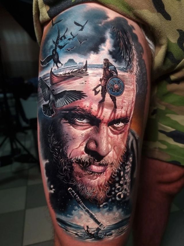 “Marek Hali > Ragnar Lothbrok tattoo #tattoo #ink #art #idea #design #inkedgirl #tattooedgirl #realistic #tattoo#ink#art#idea#design#inkedgirl#tattooedgirl#realistic
