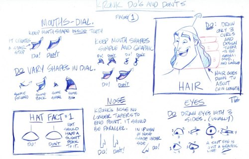 penciltests:Kronk Model Sheets by Tony Bancroft &ldquo;The Emperor’s New Groove&rdquo;