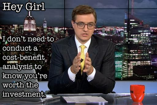 Hey Girl,  I don’t need to conduct a cost-benefit analysis to know you’re worth the inve