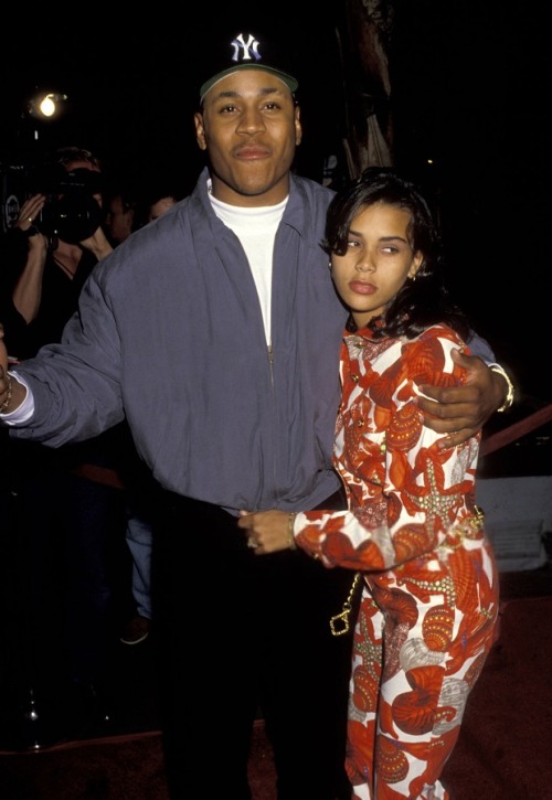 twixnmix: LL Cool J and his girlfriend Kidada Jones at the launch party for Vibe magazine at Sp
