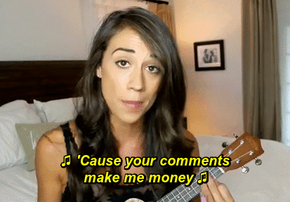 colleen-evans:  the only correct way to respond to mean comments (x) 
