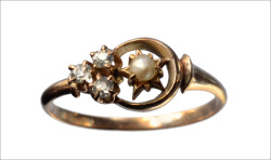 eriebasin: 1890s Victorian Stars and Crescent Moon Ring, 14K (in the online shop) 