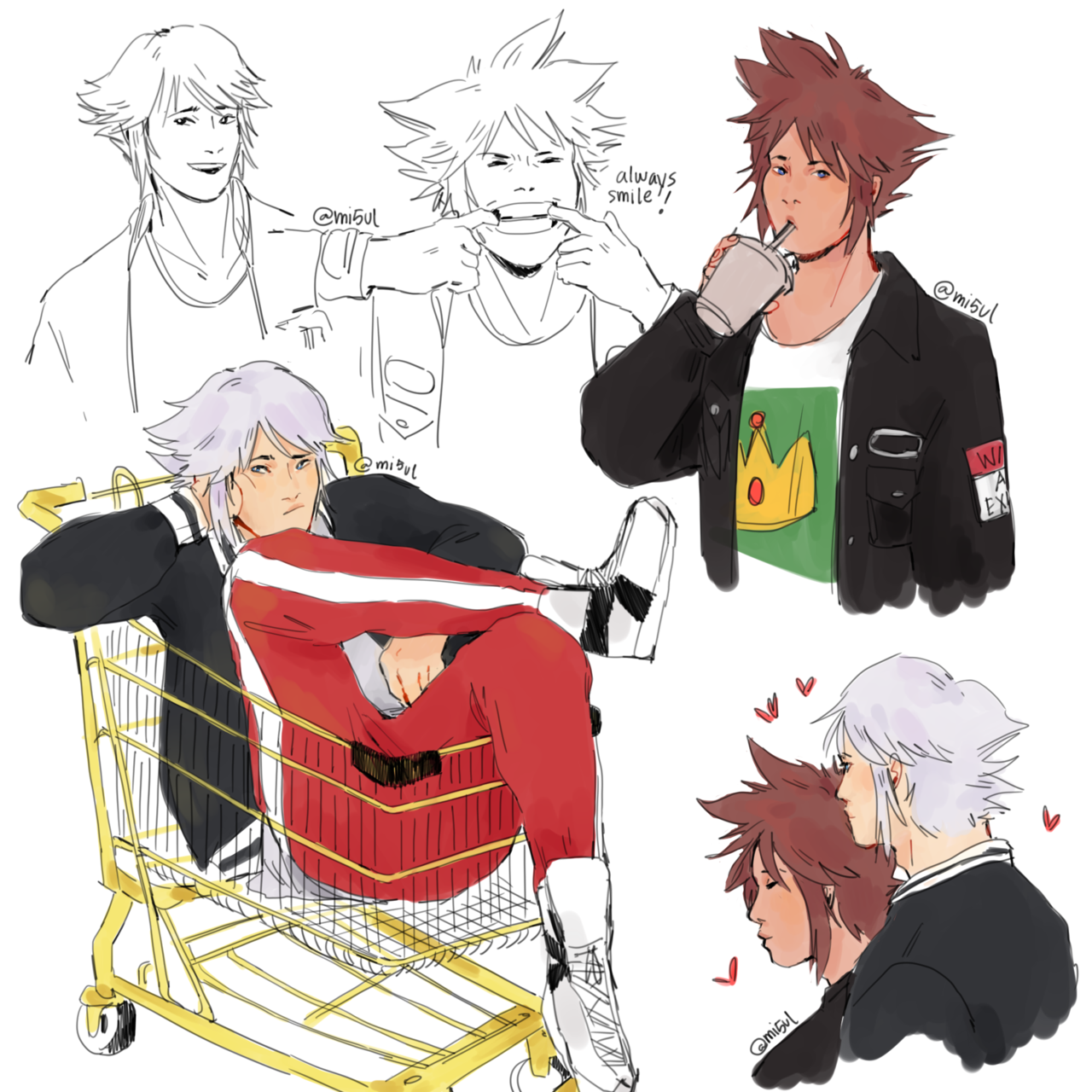 mi5ul:  ok, so listen, i have this new kink and it is drawing riku and the guys from