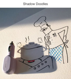 tastefullyoffensive:  Shadow Doodles by Vincent BalRelated: Everyday Objects Blended With Simple Sketches