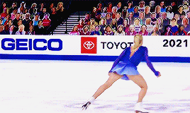 eggplantgifs:Amber Glenn performs her free skate at the 2021 US National Championships, earning 215.