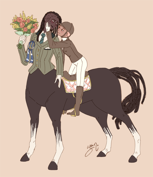 yamino:  yamino:  lesbian centaur doodles~~~  one last bump >8o 