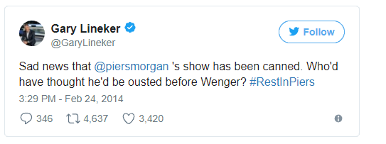 A selection of the times Gary Lineker eviscerated Piers Morgan on Twitter.