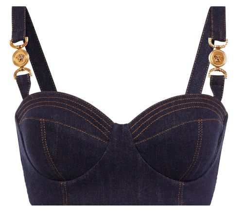 Versace | Medusa Denim Bralette Top