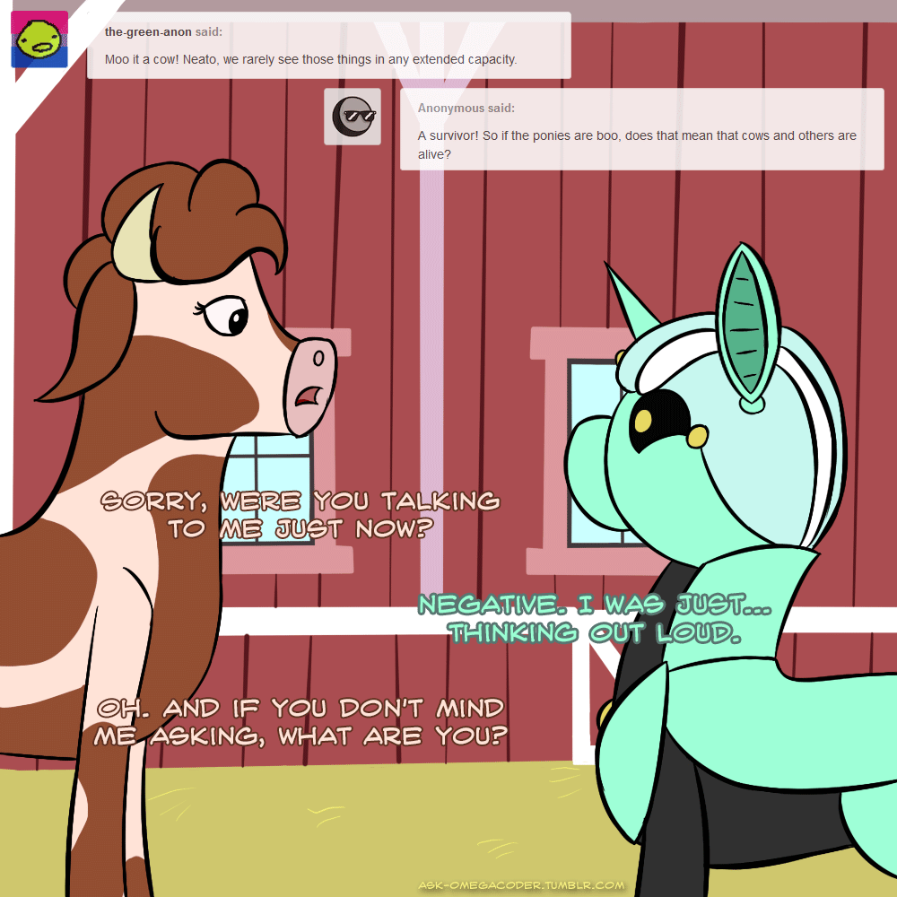 ask-omegacoder: Who is interrogating who here? We Repair Ponies #306 Guest artist: