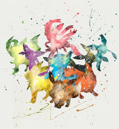 retrogamingblog: Pokemon Watercolor Paintings made by Dragon-fly