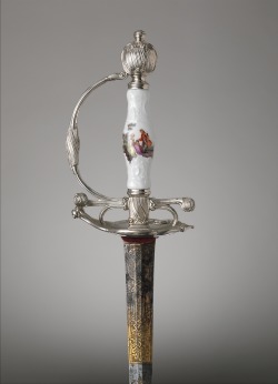 met-armsarmor:  Smallsword by Jan Nieuwland, Arms and ArmorGift of Jean Jacques Reubell, in memory of his mother, Julia C. Coster, and of his wife, Adeline E. Post, both of New York City, 1926 Metropolitan Museum of Art, New York, NYMedium: Silver, porcel