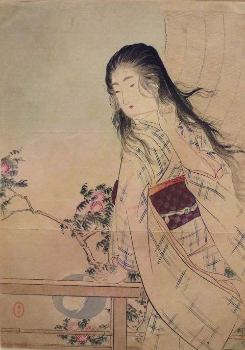 fujiwara57:kuchi-e  口絵（くちえ) - frontispiceMizuno toshikata 水野年方 (1866 - 1908).Note : un frontispice e