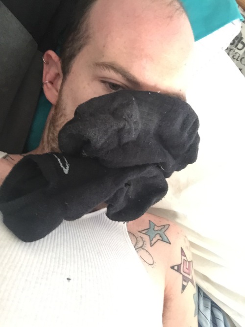 rhyth3m7:  Just got a pair of socks in the mail yesterday from one of my Tumblr crushes.  HOLY fuck!  These smell great!   I love it when a man can wear them for days without getting too ripe; these are literally just right (I could have even asked for