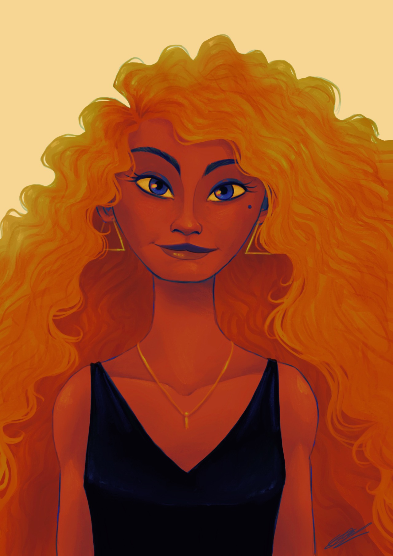 OLIVIER SILVEN — Curly hair girl portrait Sketch+Ipad+Procreate....