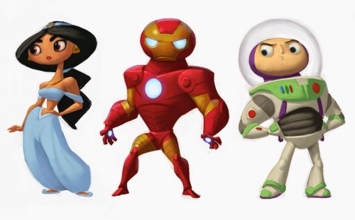 Early character designs for Disney Infinity by Sam Nielson