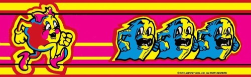 talesfromweirdland:‪Vintage arcade art of MS. PAC-MAN (1982), one of the most successful arcade game