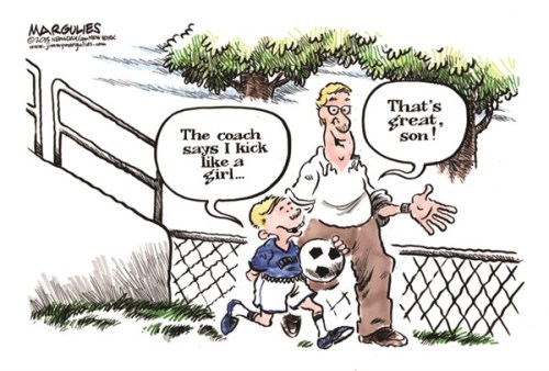 cartoonpolitics: refers to the US Women’s soccer team winning the FIFA World Cup .. (more here